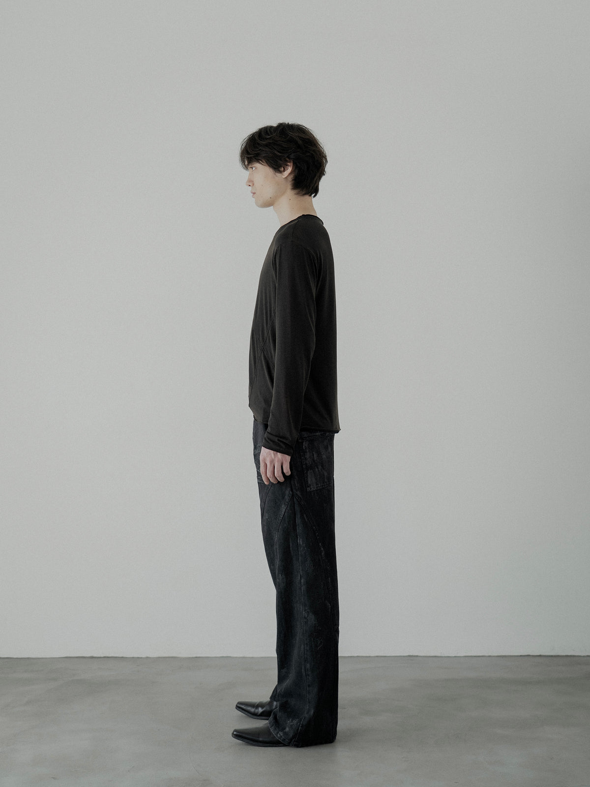 Cross Line Long Sleeve Tee 【Black】【PRE-ORDER】