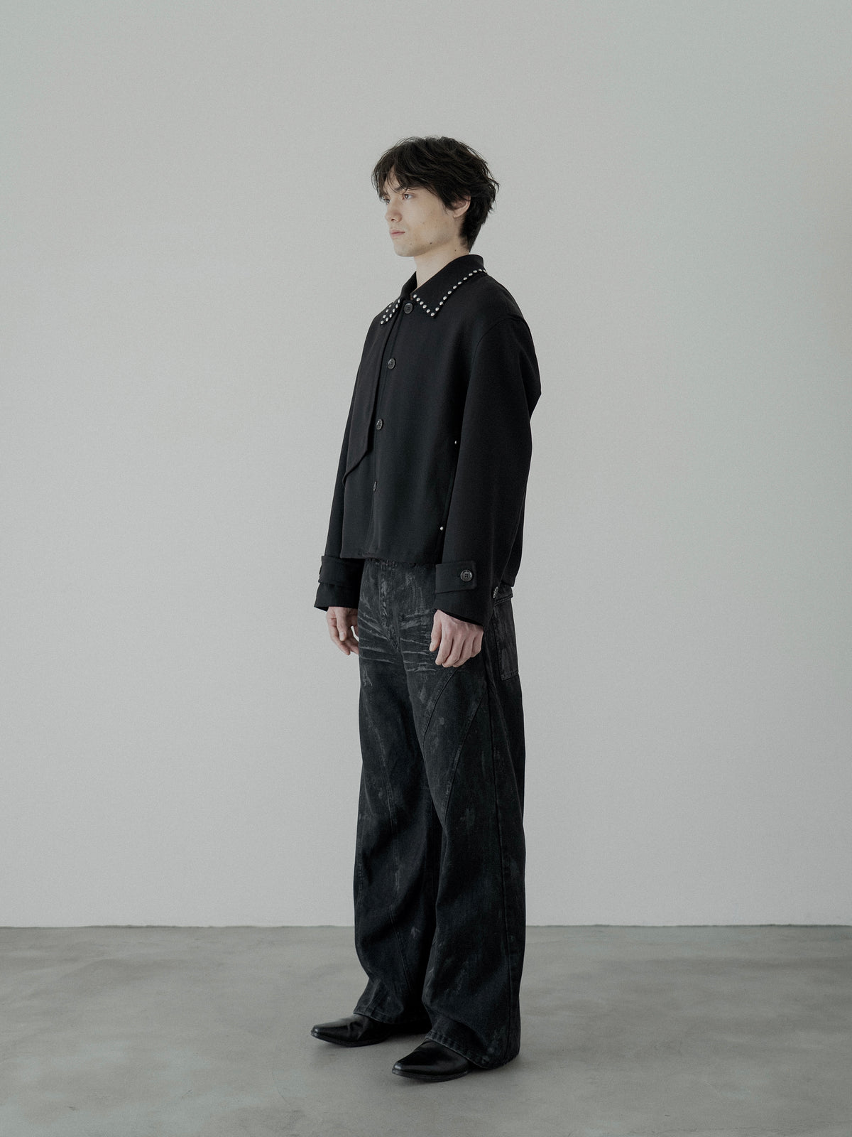 Studded Collar Jacket 【Black】【PRE-ORDER】