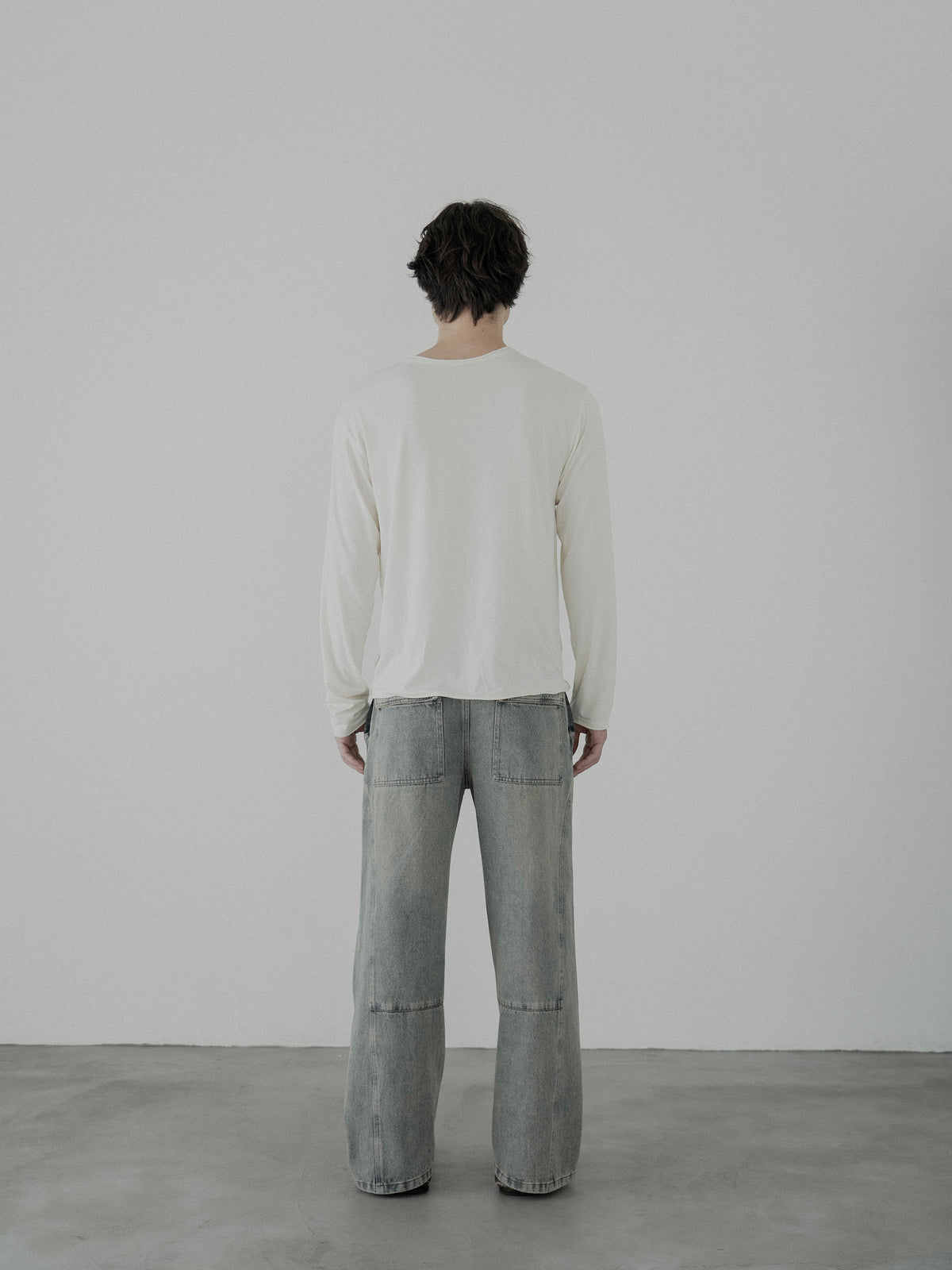 Cross Line Long Sleeve Tee 【Off white】
