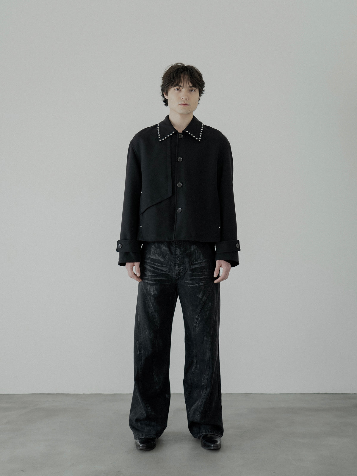 Studded Collar Jacket 【Black】【PRE-ORDER】