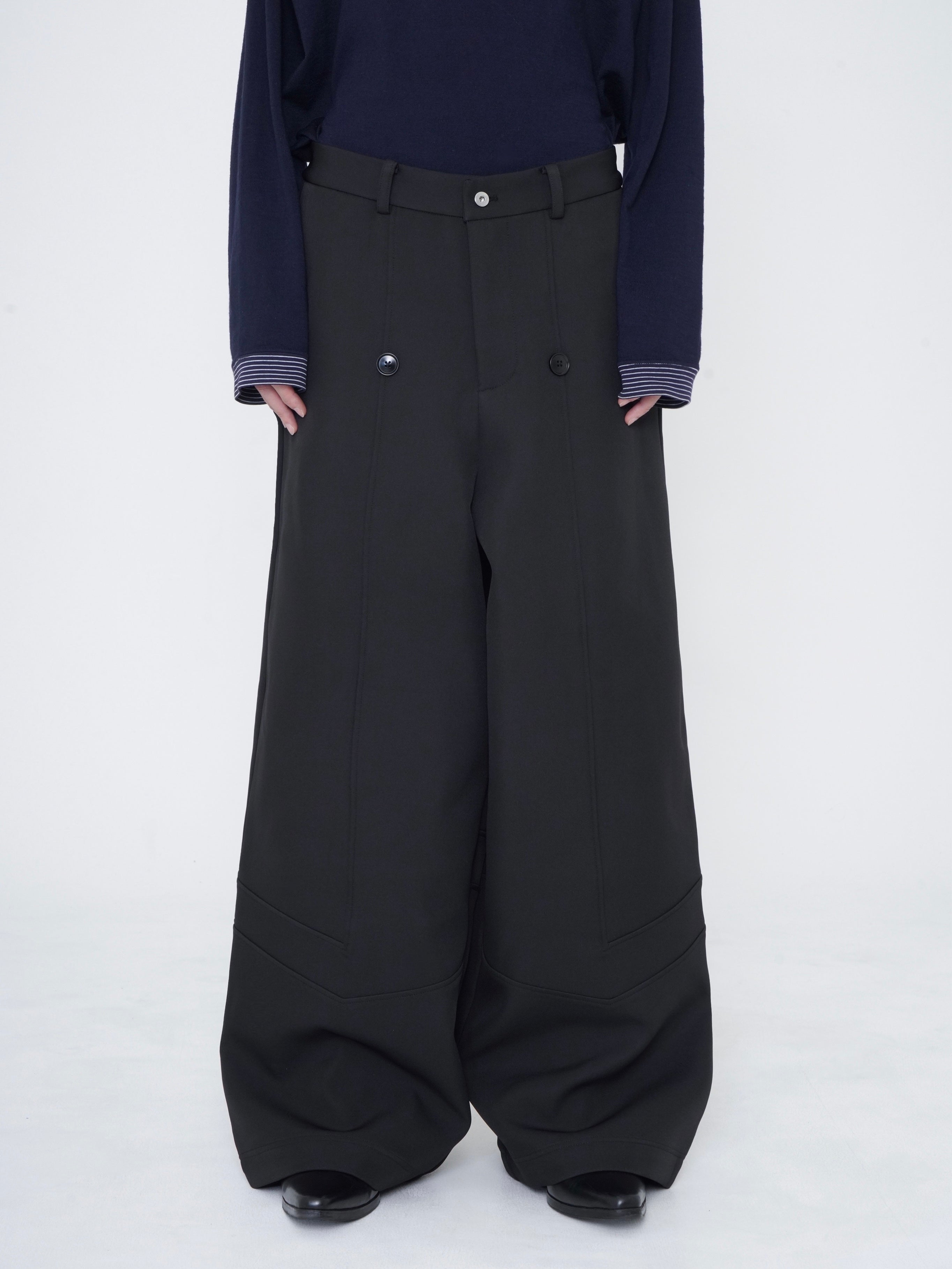 LÉREN Structured Wide Trousers Mサイズ Structured Wide Trousers – LÉREN