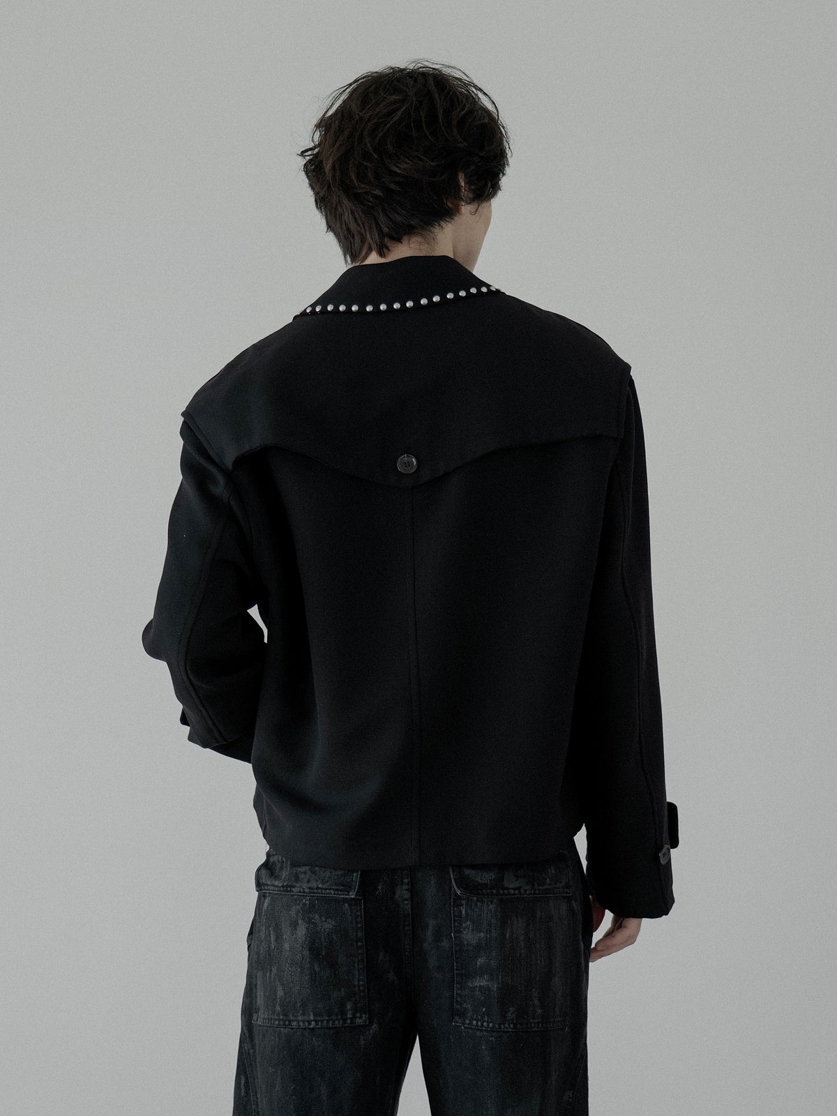 Studded Collar Jacket 【Black】【PRE-ORDER】