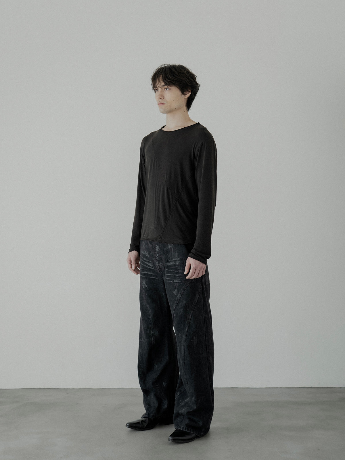 Cross Line Long Sleeve Tee 【Black】【PRE-ORDER】