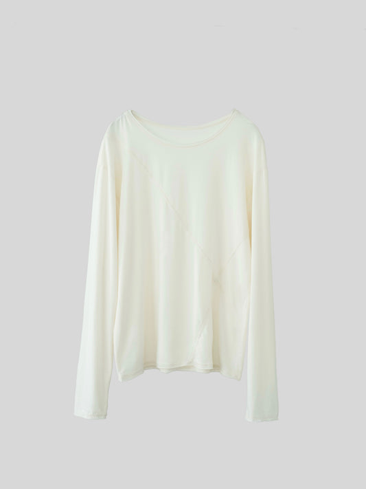 Cross Line Long Sleeve Tee 【Off white】