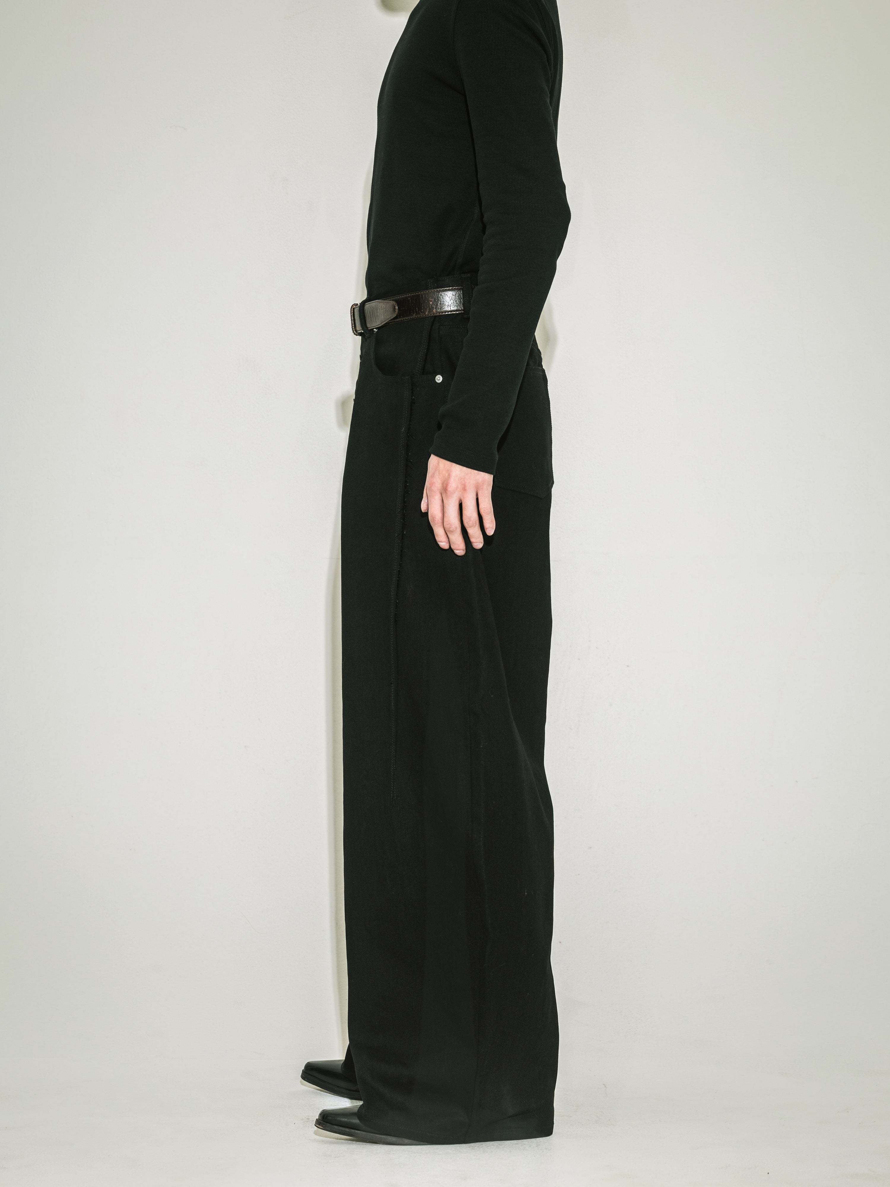 Defined Wide Denim 【Black】 – LÉREN