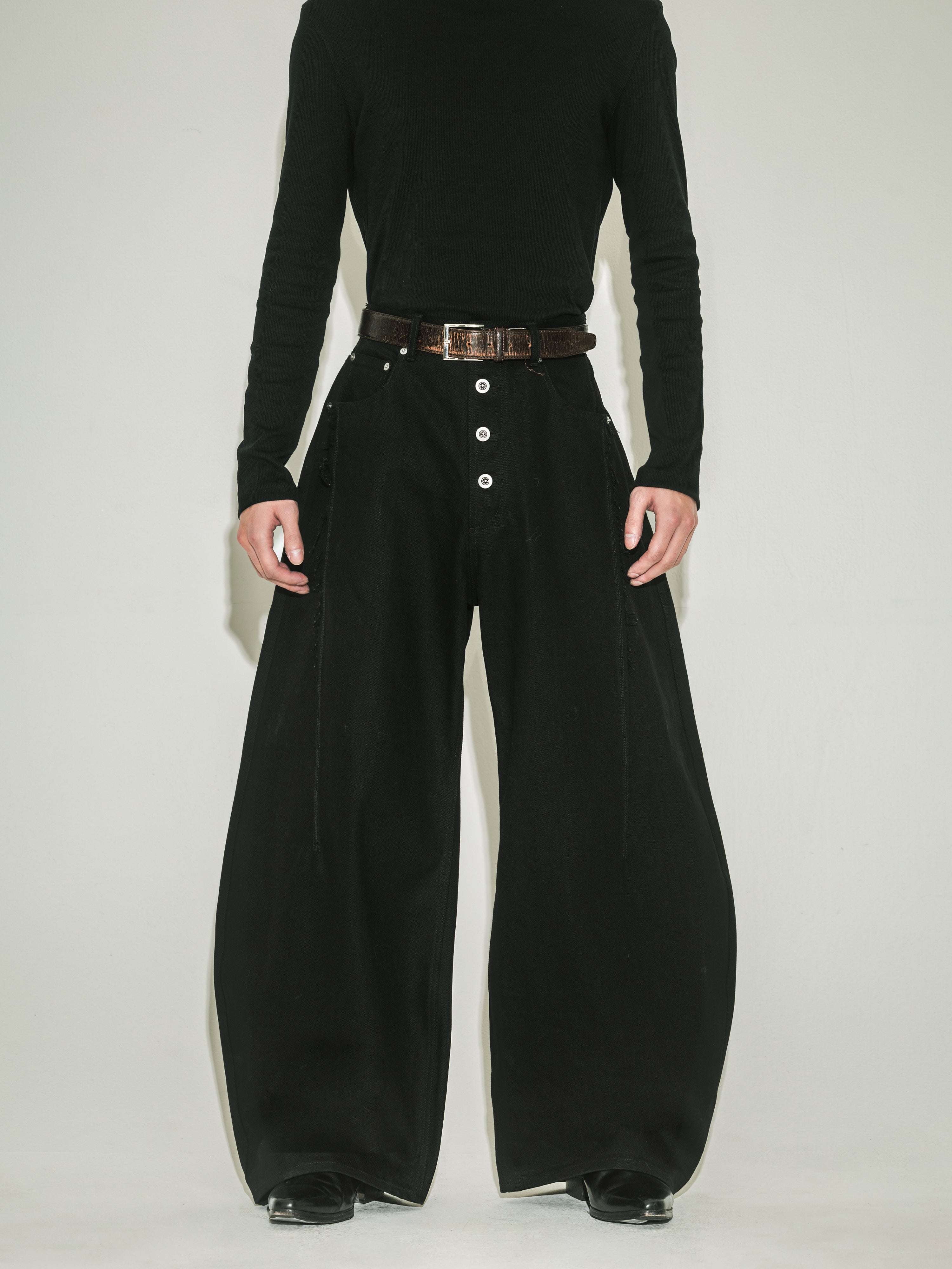 Defined Wide Denim 【Black】 – LÉREN